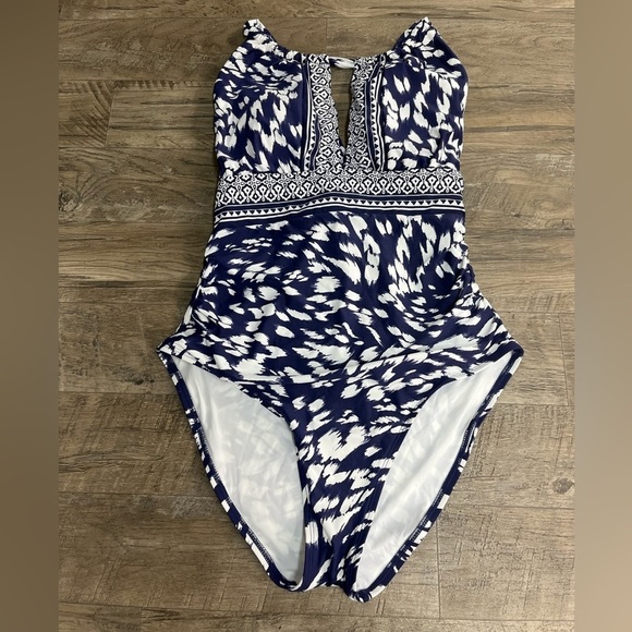 NWT La Blanca Changing Tides High-Neck Keyhole One Piece - Picture 3 of 11